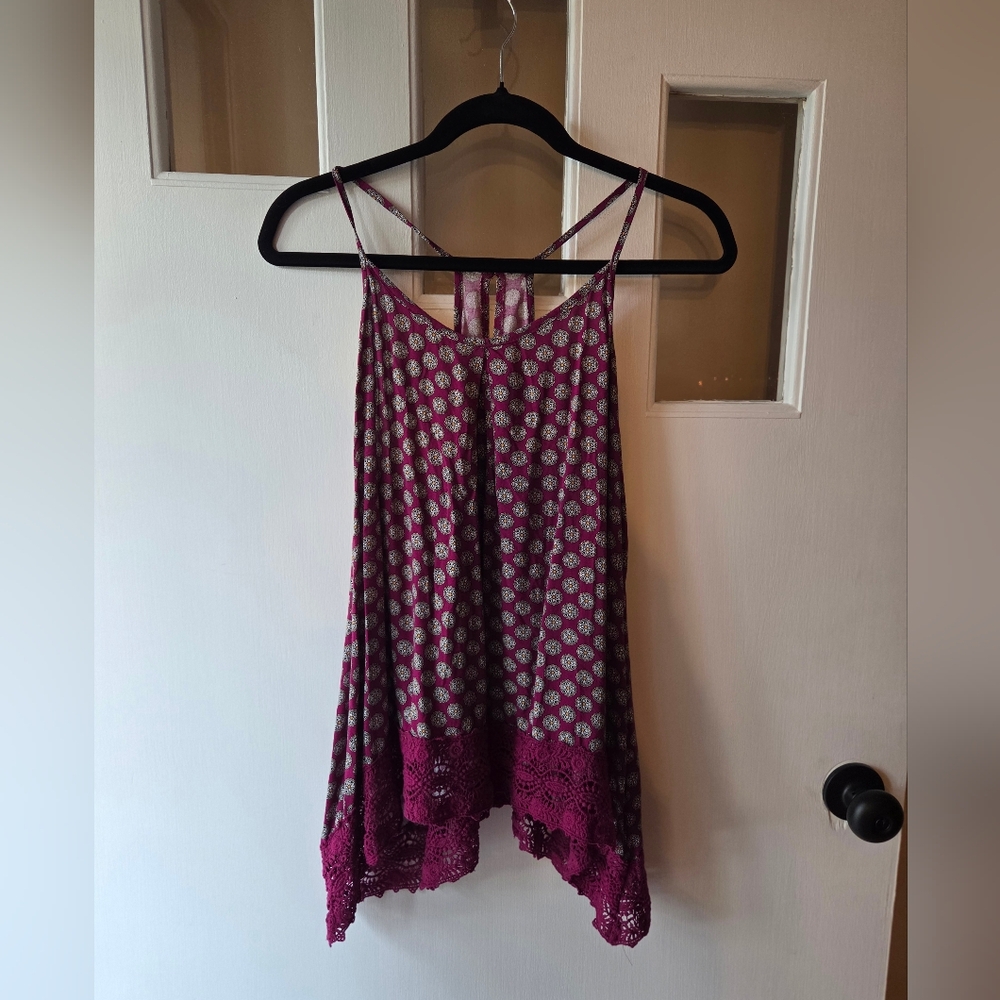 Mossimo Supply Co. Burgundy and White Tunic